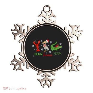 Heaux Heaux Heaux Cajun Christmas Crawfish Pelican Alligator Ornament