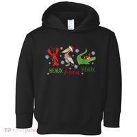 Heaux Heaux Heaux Cajun Christmas Crawfish Pelican Alligator Toddler Hoodie thumb 0