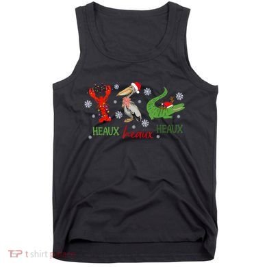 Heaux Heaux Heaux Cajun Christmas Crawfish Pelican Alligator Tank Top