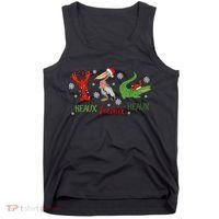 Heaux Heaux Heaux Cajun Christmas Crawfish Pelican Alligator Tank Top thumb 0