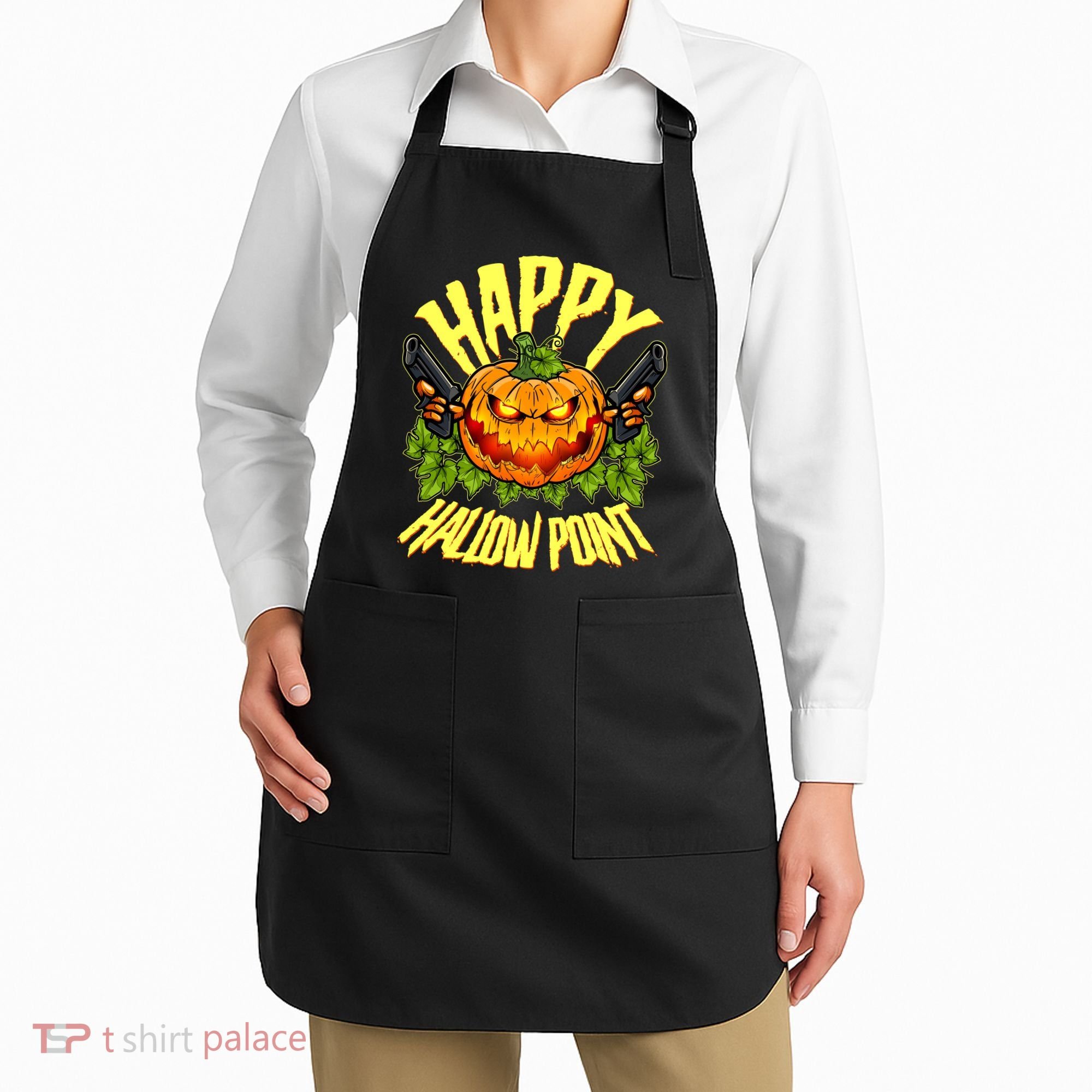Halloween Happy Hallow Point Pumpkin Gunner Apron