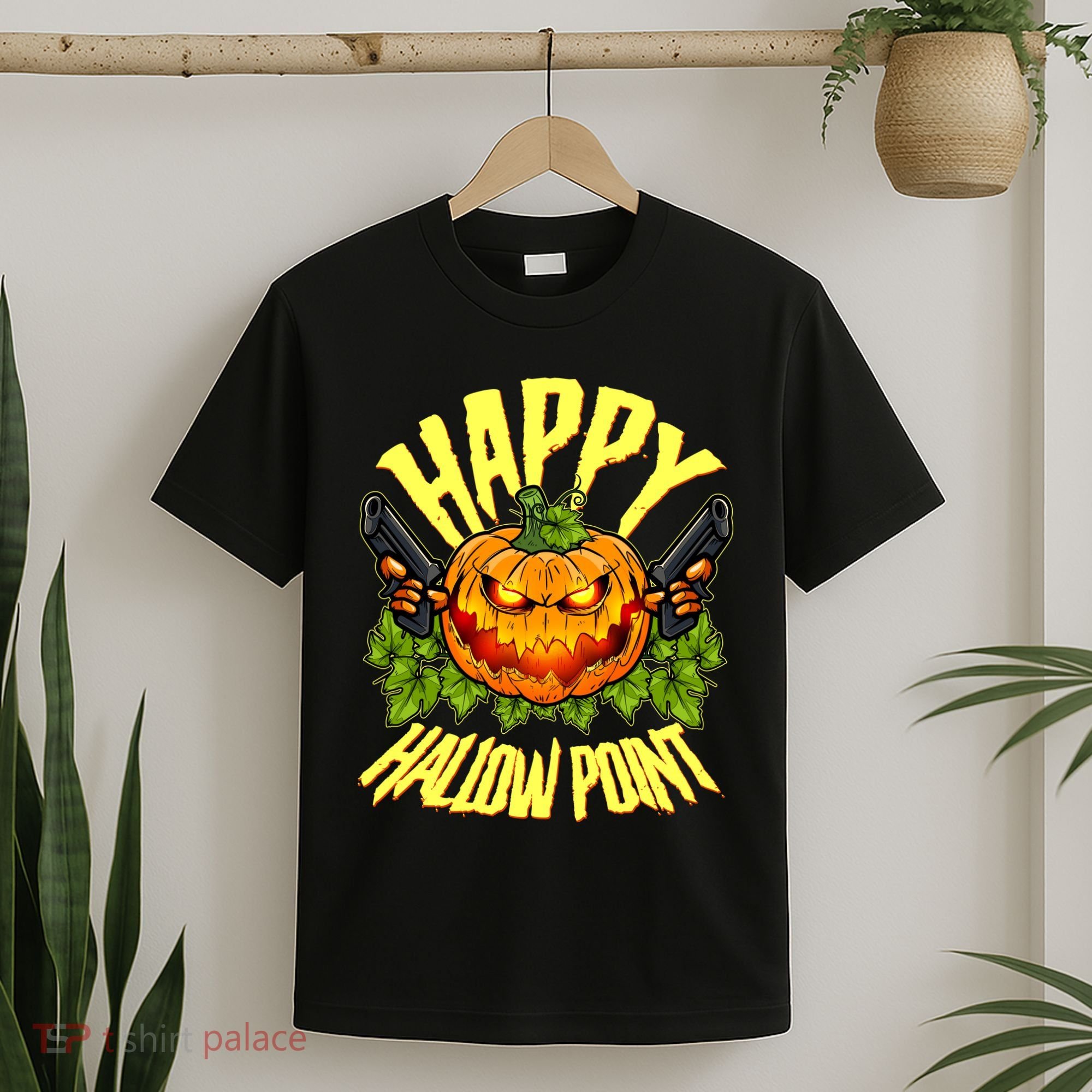 Halloween Happy Hallow Point Pumpkin Gunner T-Shirt