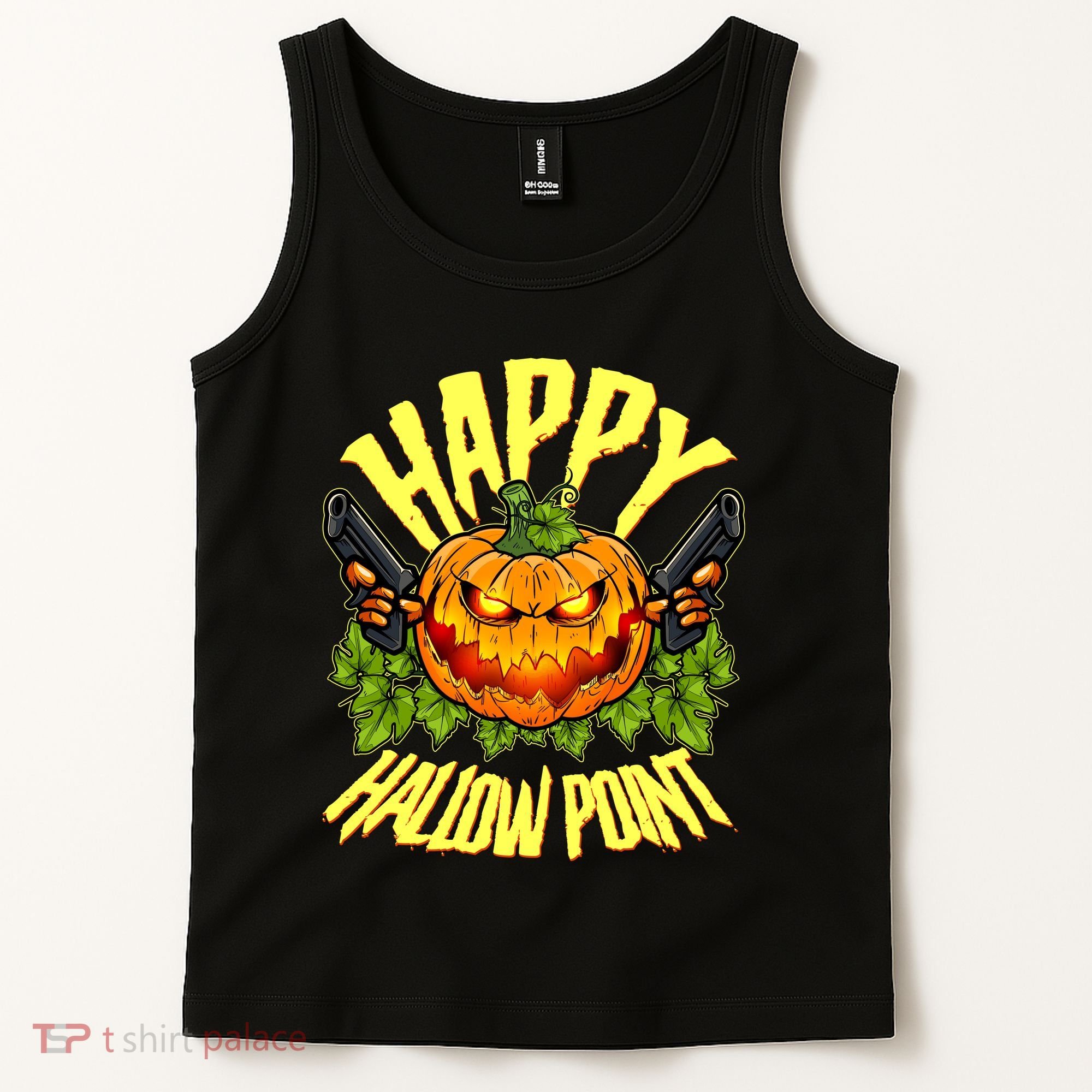 Halloween Happy Hallow Point Pumpkin Gunner Tank Top