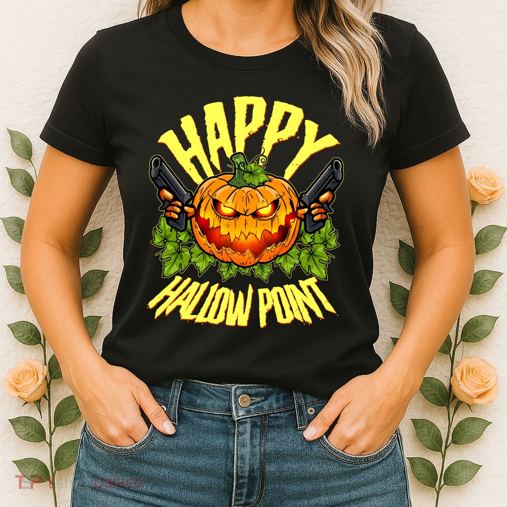Halloween Happy Hallow Point Pumpkin Gunner Women's T-Shirt