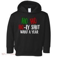Ho Ho Holy Sh*t What A Year Funny Christmas Toddler Hoodie thumb 0