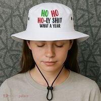 Ho Ho Holy Sh*t What A Year Funny Christmas Bucket Hat thumb 3