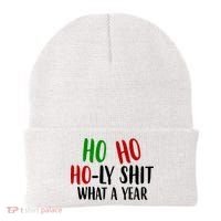 Ho Ho Holy Sh*t What A Year Funny Christmas Beanie thumb 0