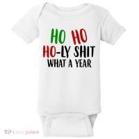 Ho Ho Holy Sh*t What A Year Funny Christmas Baby Bodysuit thumb 0