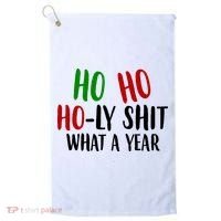 Ho Ho Holy Sh*t What A Year Funny Christmas Golf Towel thumb 0
