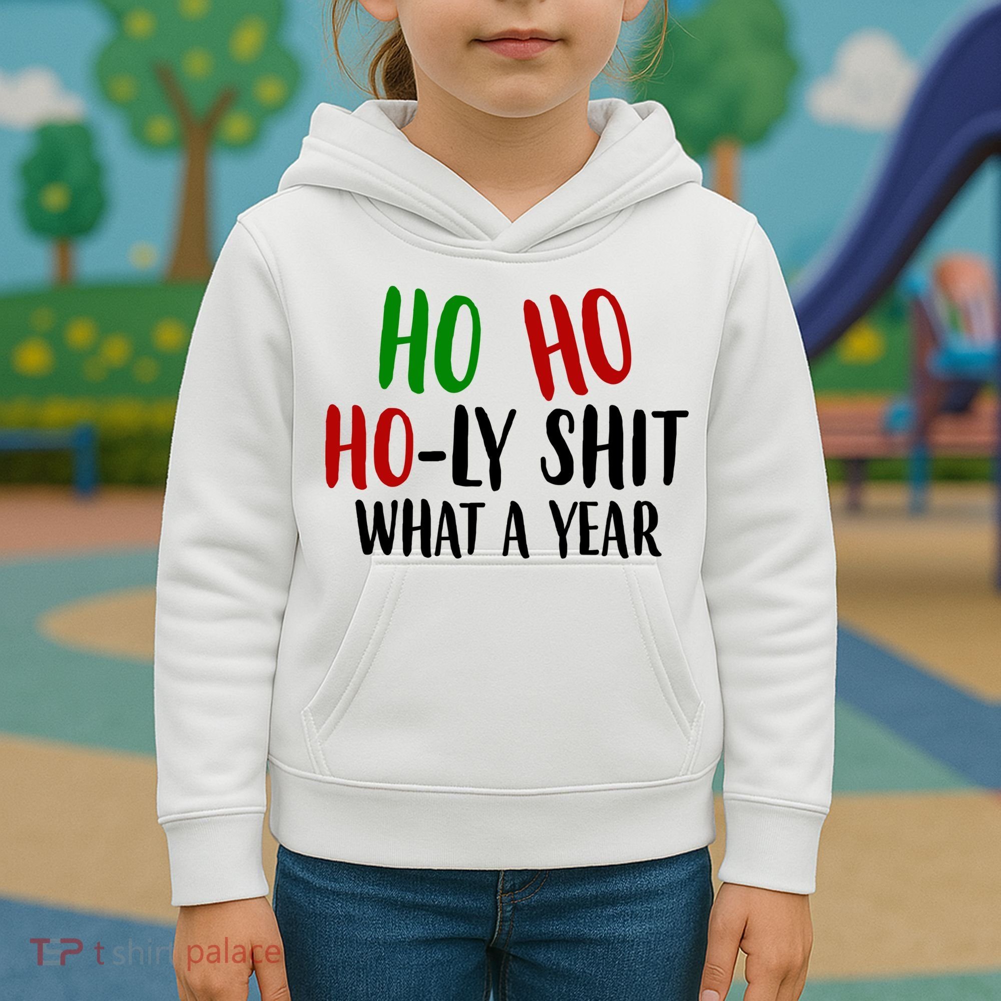 Ho Ho Holy Sh*t What A Year Funny Christmas Kids Hoodie