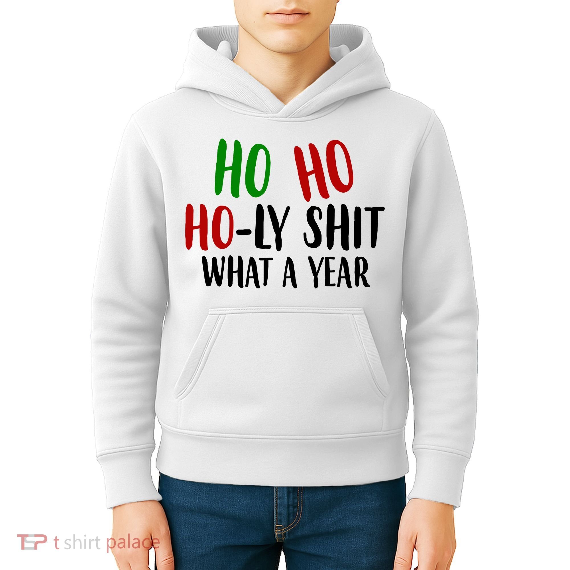 Ho Ho Holy Sh*t What A Year Funny Christmas Kids Hoodie