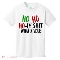 Ho Ho Holy Sh*t What A Year Funny Christmas Kids T-Shirt thumb 0