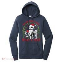 Ho Ho Holy Sht What A Year Skeleton Santa Christmas Gifts Women's Hoodie thumb 0