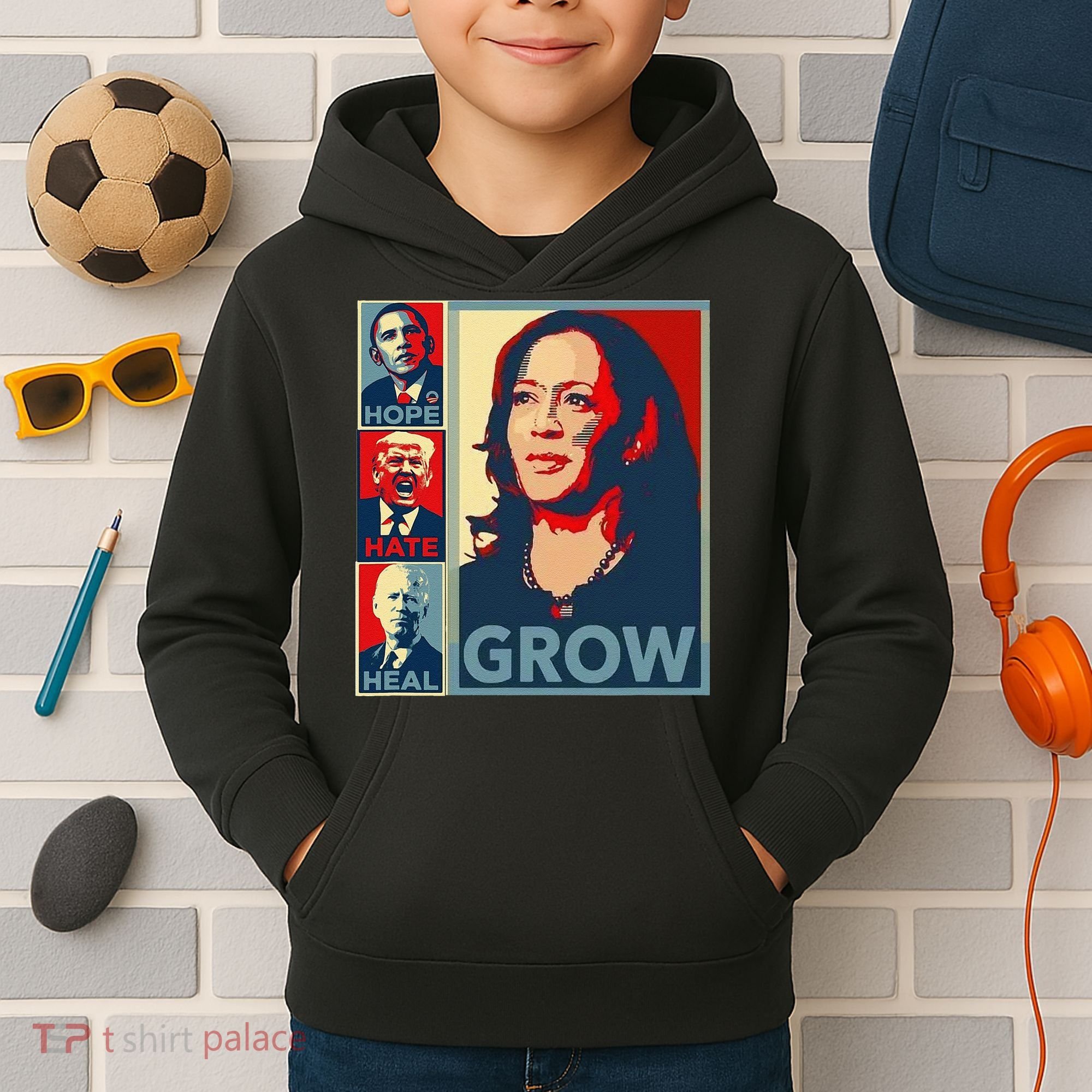 Hope Hate Heal Grow Kids Hoodie