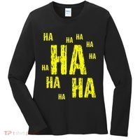 Ha Ha Ha Funny Comic Joke Women's Long Sleeve Shirt thumb 0