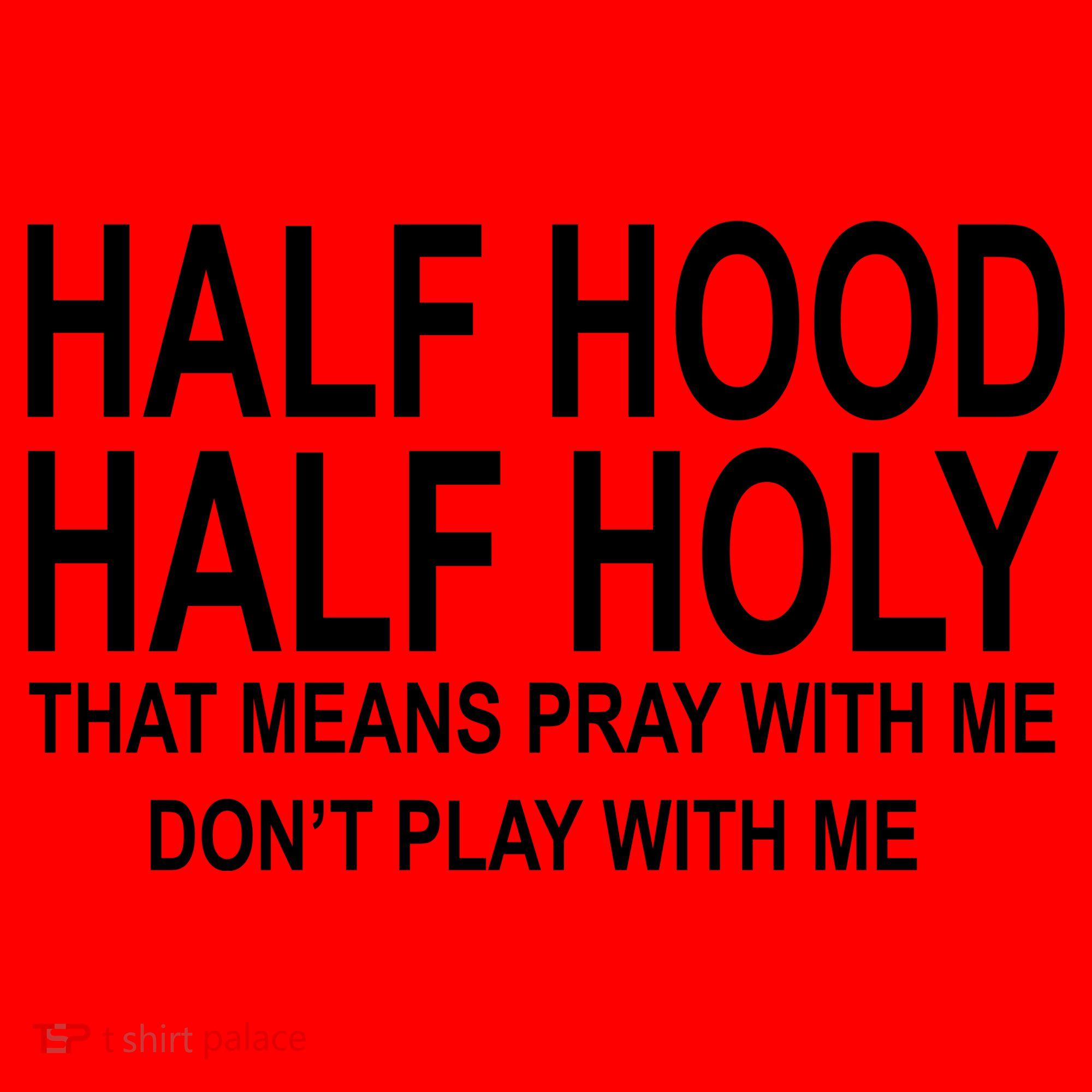 Half Hood Half Holy Pray With Me Funny Santa Hat