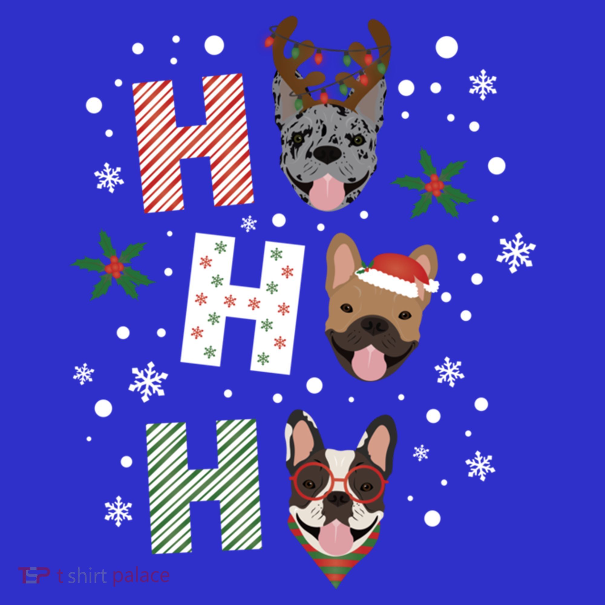 Ho Ho Ho French Bulldogs Christmas Frenchie Cute Dog Holiday Gift T-Shirt