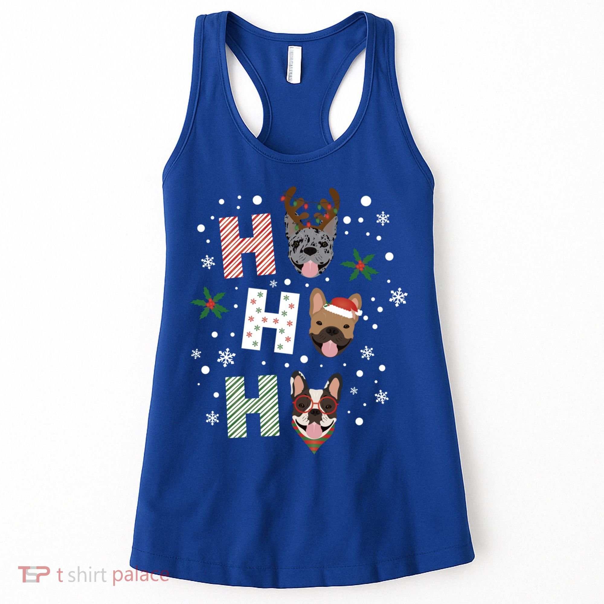 Ho Ho Ho French Bulldogs Christmas Frenchie Cute Dog Holiday Gift Women's Tank Top