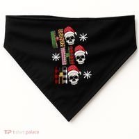 Ho Ho Ho Santa XMas Skulls USA-Made Doggie Bandana thumb 0