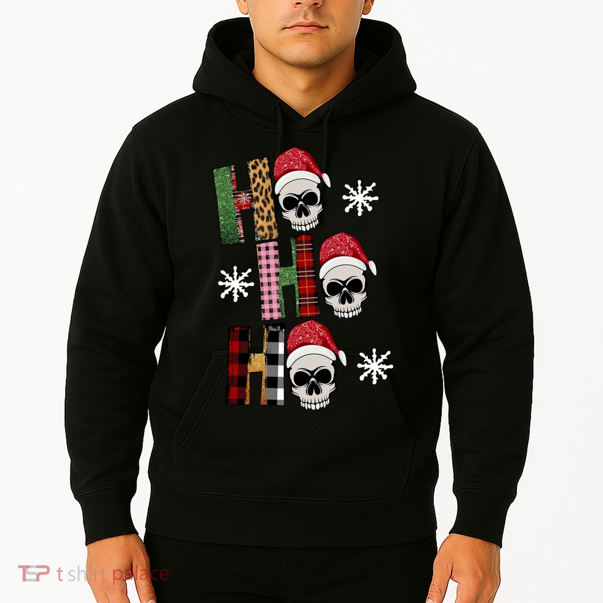 Ho Ho Ho Santa XMas Skulls Hoodie