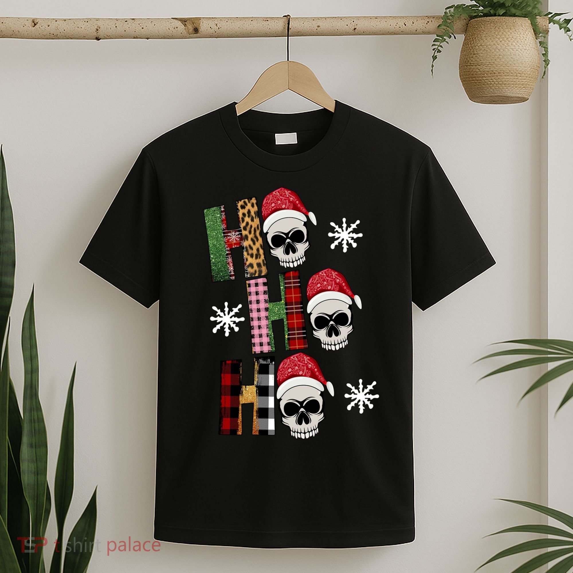 Ho Ho Ho Santa XMas Skulls T-Shirt