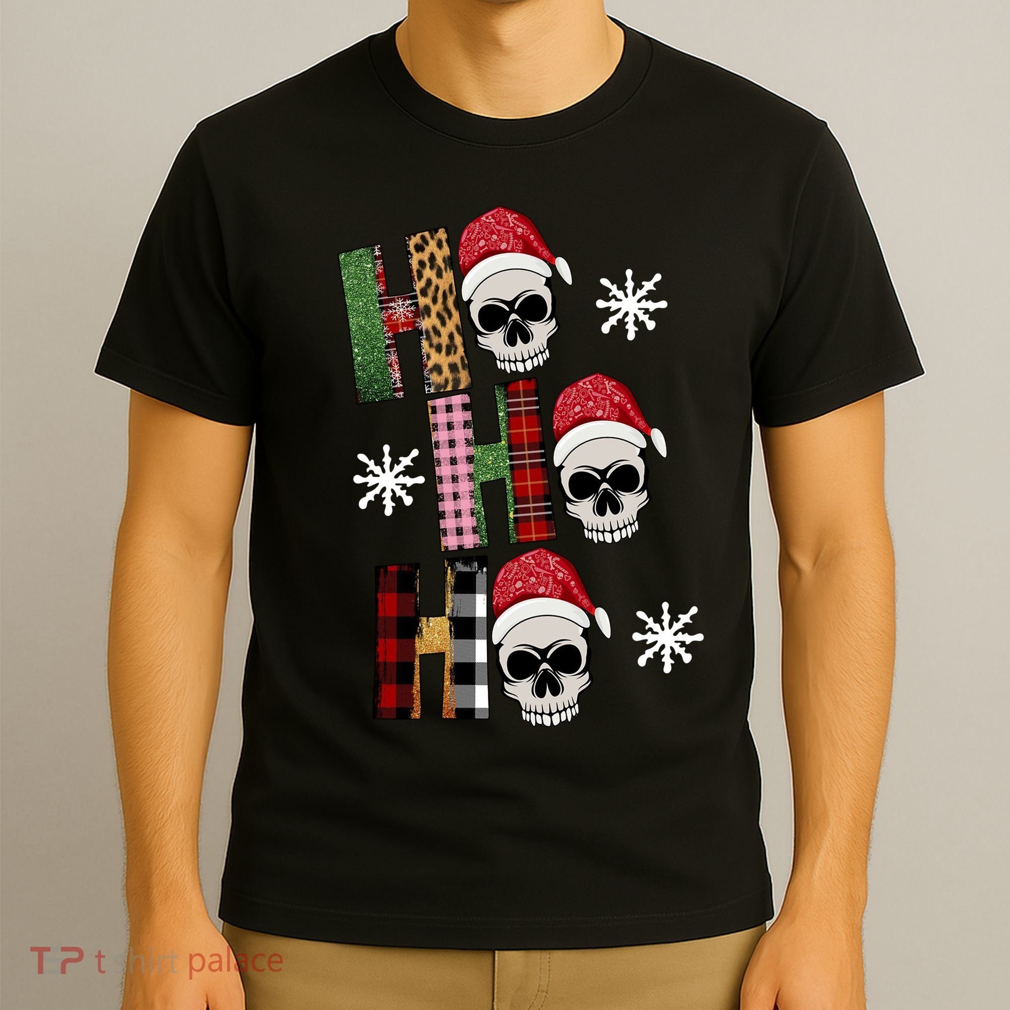 Ho Ho Ho Santa XMas Skulls T-Shirt
