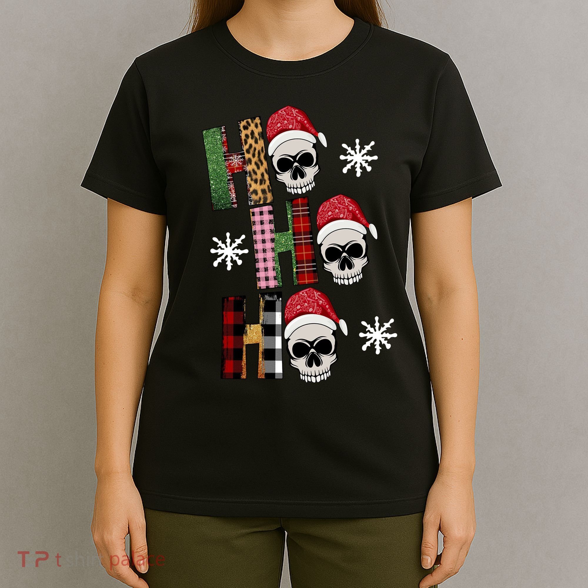 Ho Ho Ho Santa XMas Skulls T-Shirt