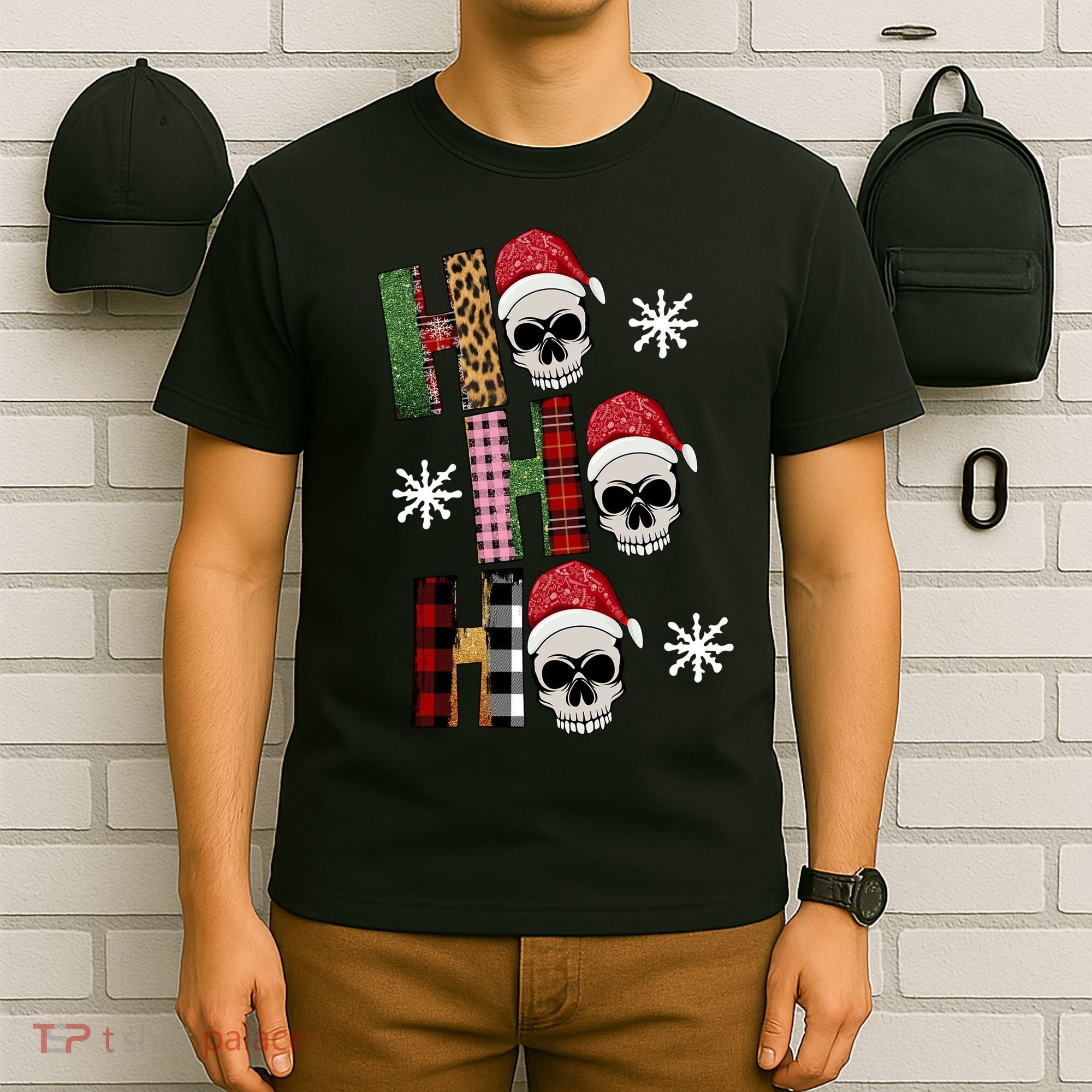 Ho Ho Ho Santa XMas Skulls T-Shirt