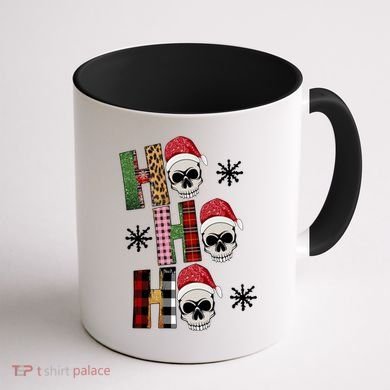 Ho Ho Ho Santa XMas Skulls Coffee Mug back