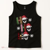 Ho Ho Ho Santa XMas Skulls Tank Top thumb 2