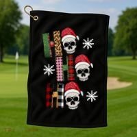 Ho Ho Ho Santa XMas Skulls Golf Towel thumb 1