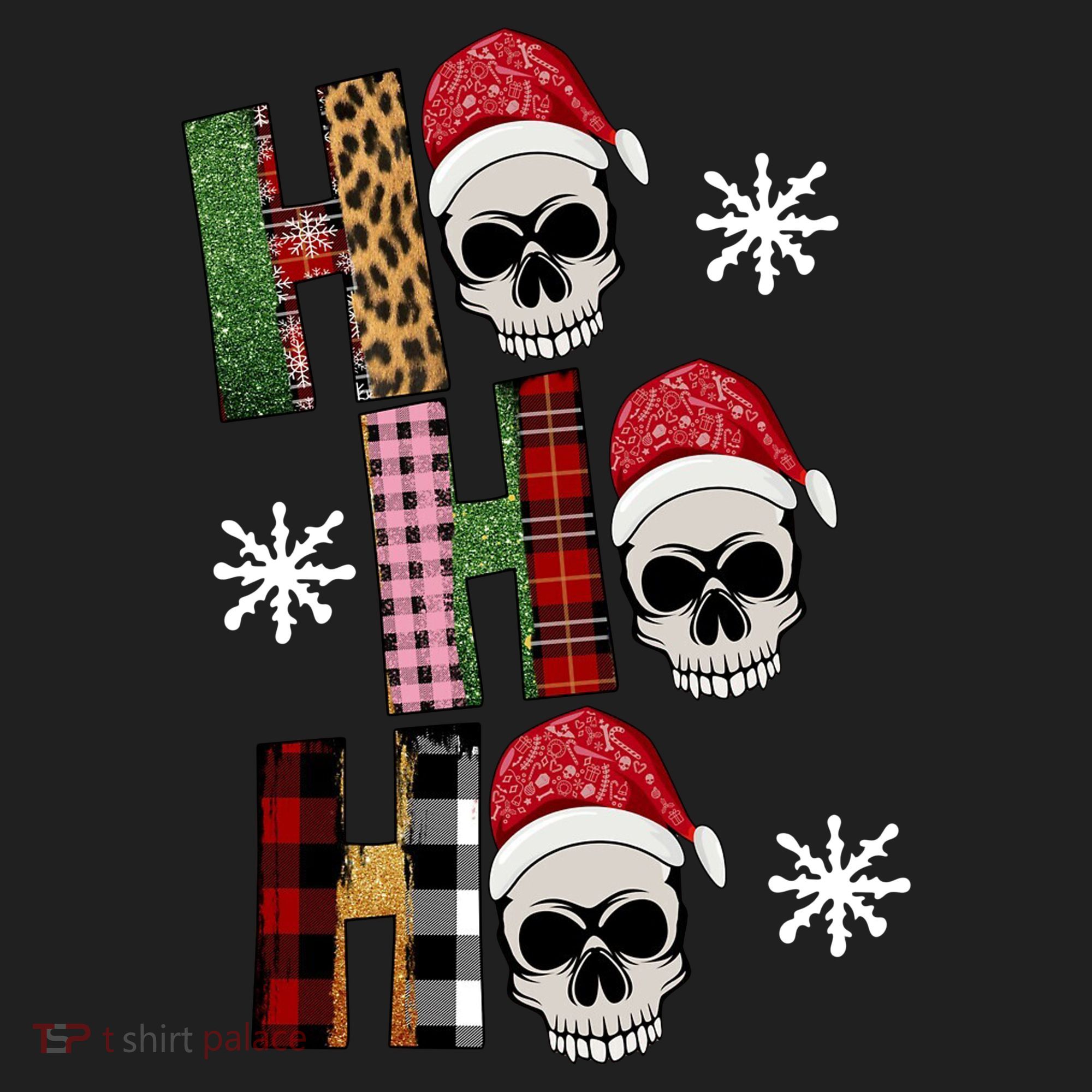 Ho Ho Ho Santa XMas Skulls Golf Towel