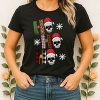 Ho Ho Ho Santa XMas Skulls Women's T-Shirt thumb 2