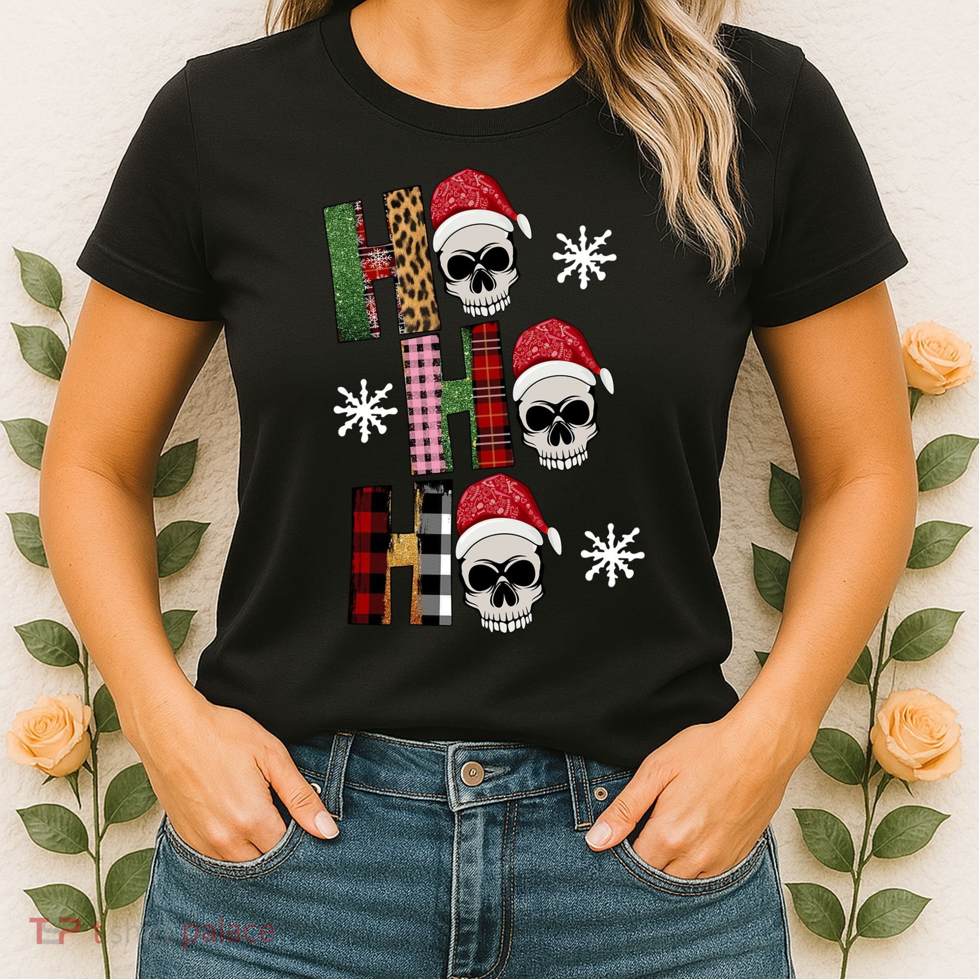 Ho Ho Ho Santa XMas Skulls Women's T-Shirt