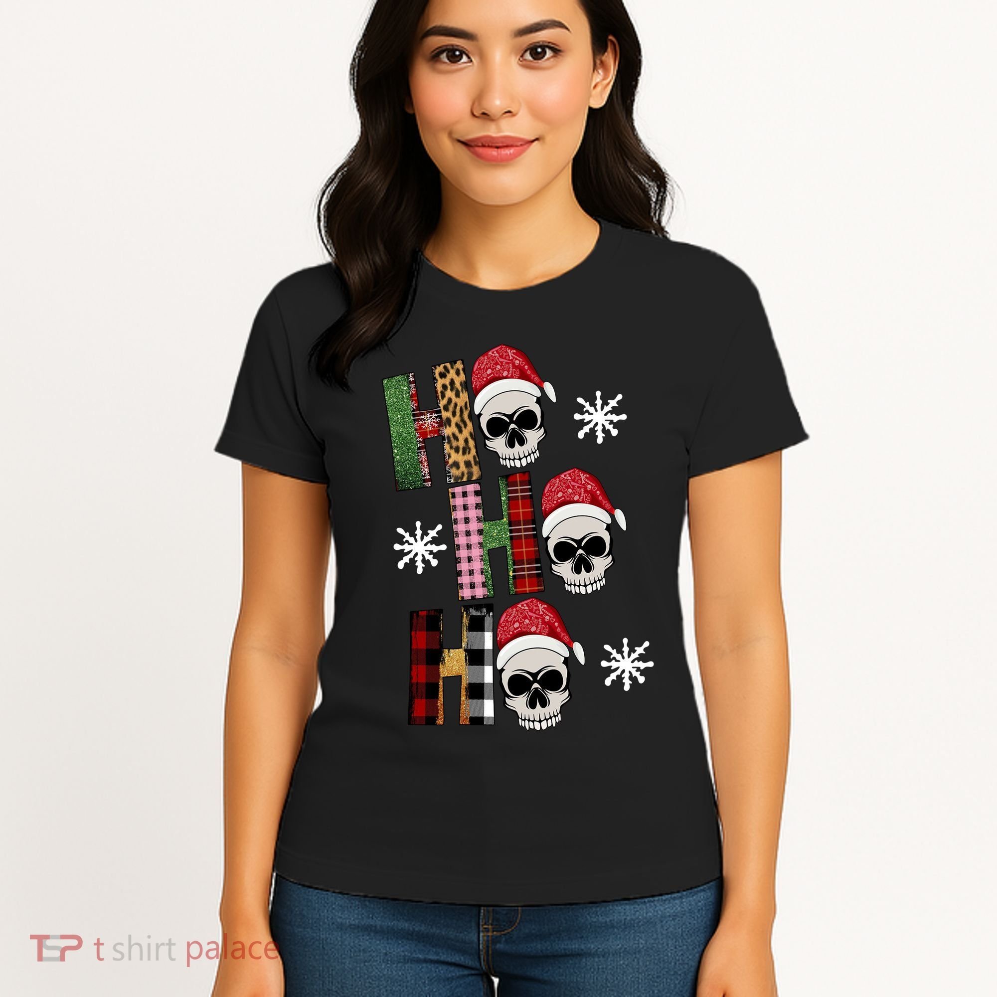 Ho Ho Ho Santa XMas Skulls Women's T-Shirt