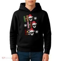 Ho Ho Ho Santa XMas Skulls Kids Hoodie thumb 4