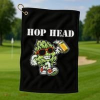 Hop Head Ipa Craft Beer Lover Bier Prost Cheers Golf Towel thumb 1