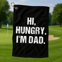 Hi Hungry I'm Dad Golf Towel thumb 1
