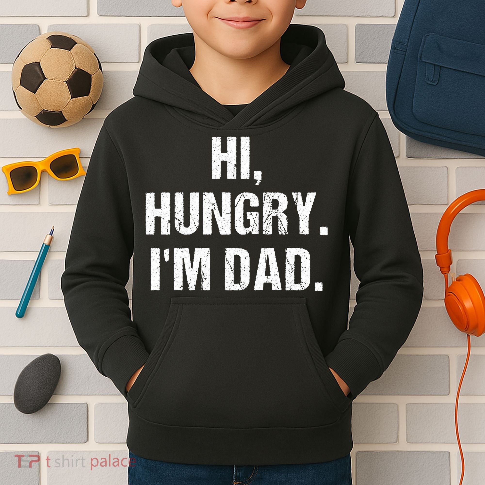 Hi Hungry I'm Dad Kids Hoodie