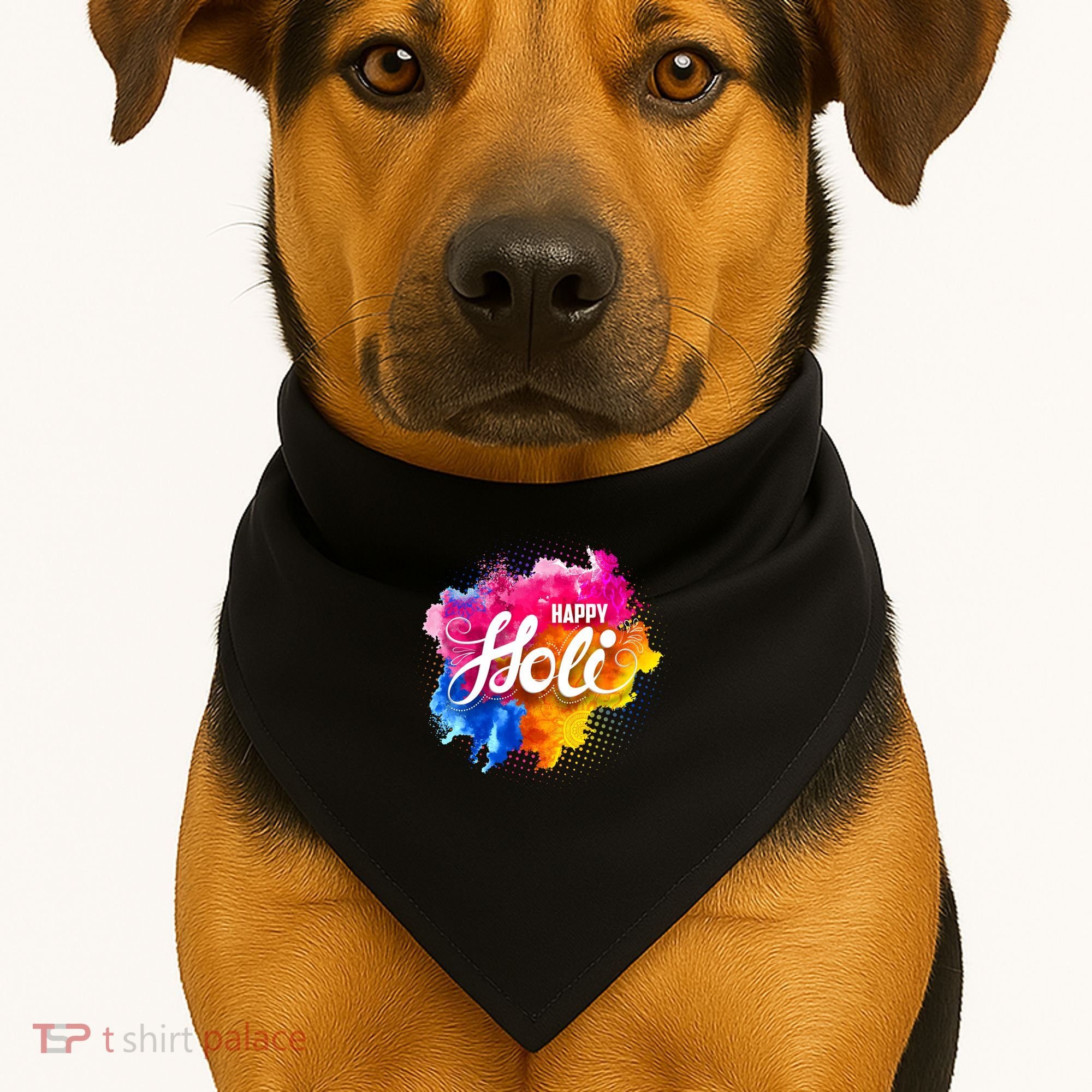 Happy Holi India Hindu Celebration USA-Made Doggie Bandana