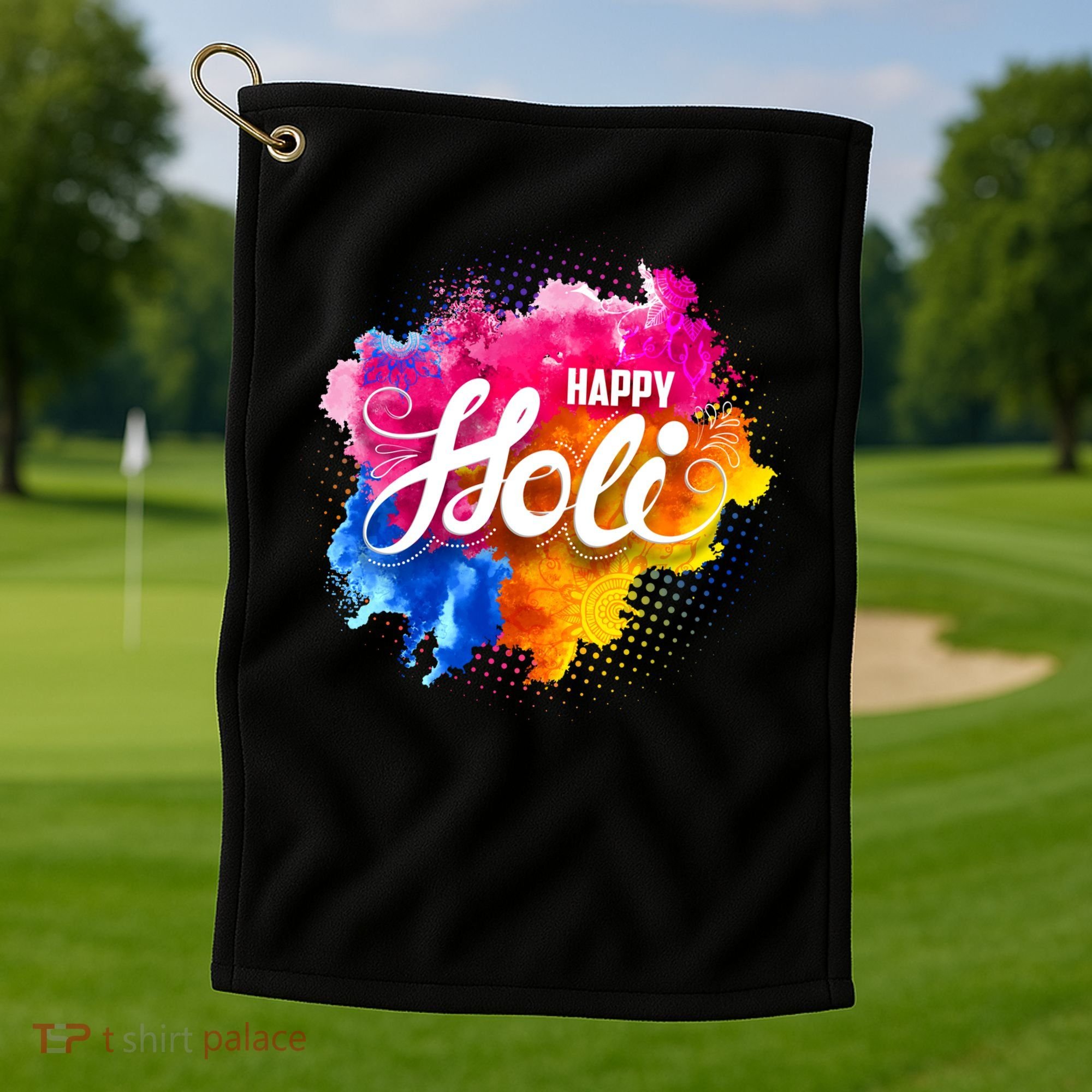 Happy Holi India Hindu Celebration Golf Towel