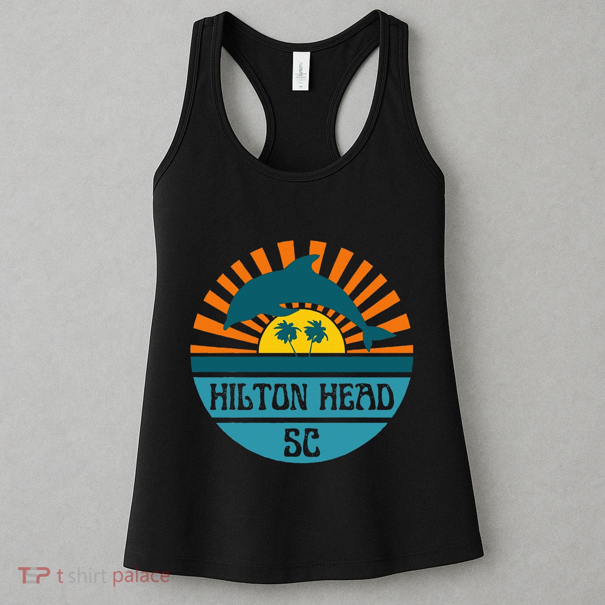 Hilton Head Island South Carolina Dolphin Beach Ocean Women's Tank Top