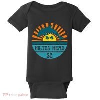 Hilton Head Island South Carolina Dolphin Beach Ocean Baby Bodysuit thumb 0