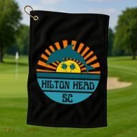 Hilton Head Island South Carolina Dolphin Beach Ocean Golf Towel thumb 1