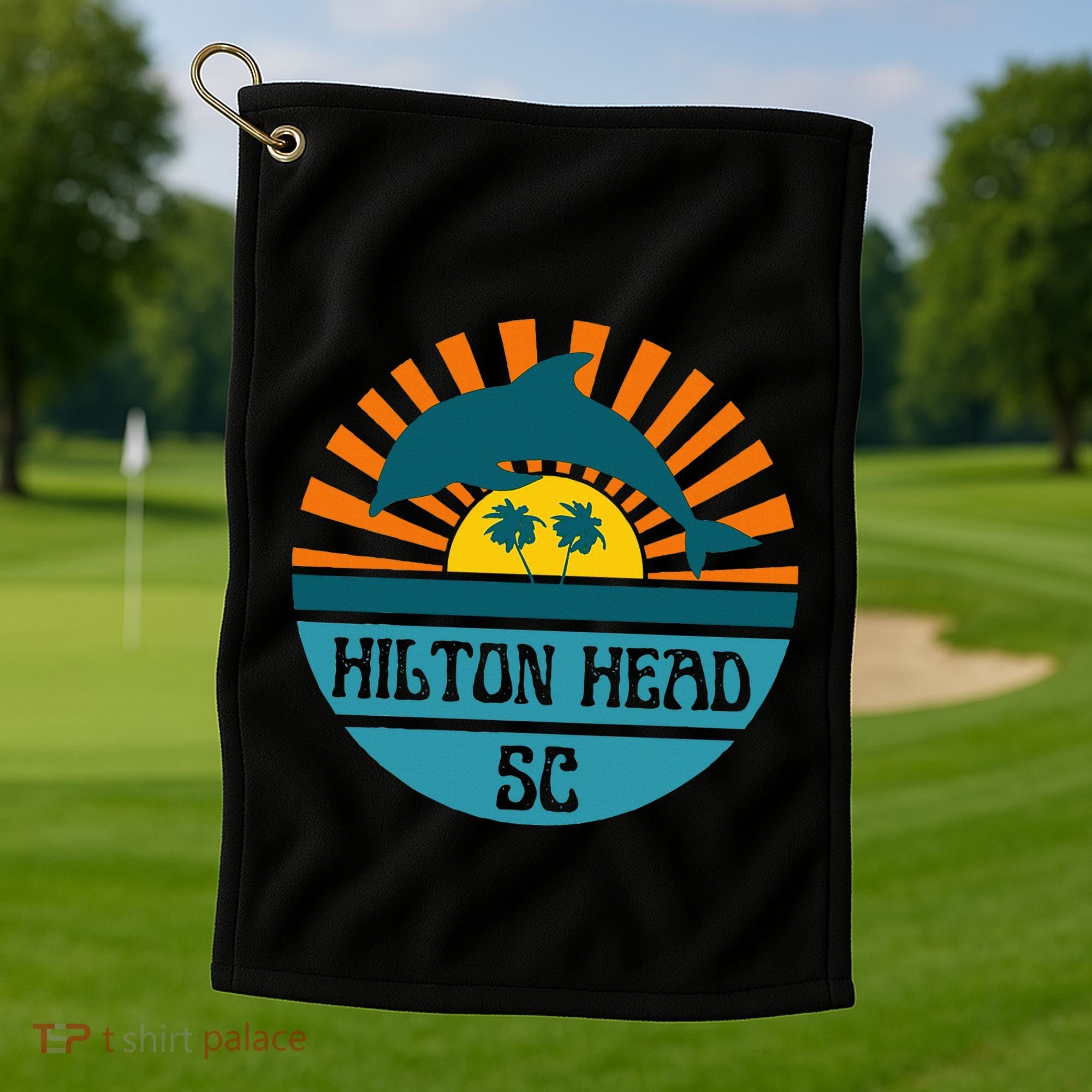 Hilton Head Island South Carolina Dolphin Beach Ocean Golf Towel