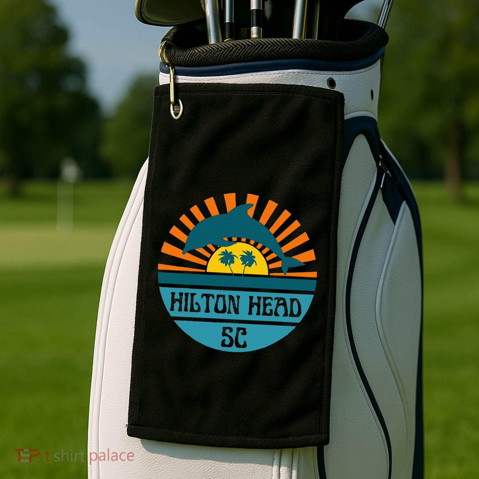 Hilton Head Island South Carolina Dolphin Beach Ocean Golf Towel