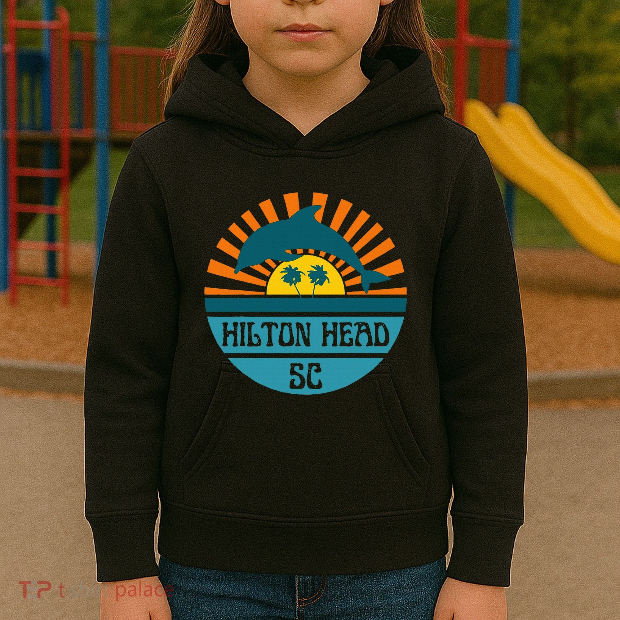 Hilton Head Island South Carolina Dolphin Beach Ocean Kids Hoodie