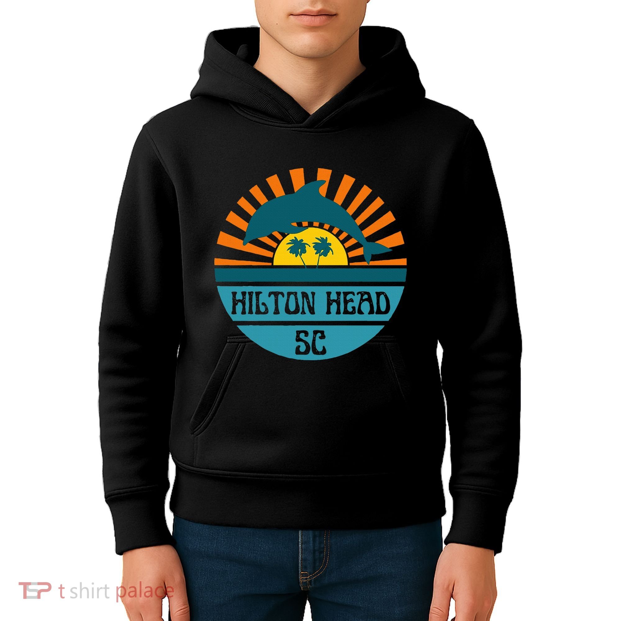 Hilton Head Island South Carolina Dolphin Beach Ocean Kids Hoodie