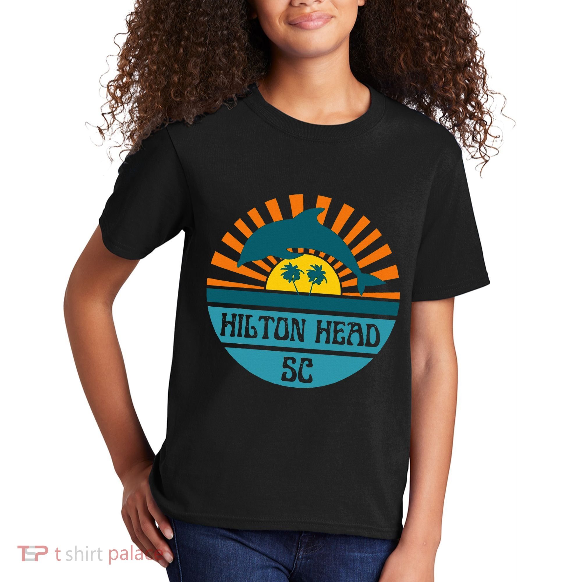 Hilton Head Island South Carolina Dolphin Beach Ocean Kids T-Shirt