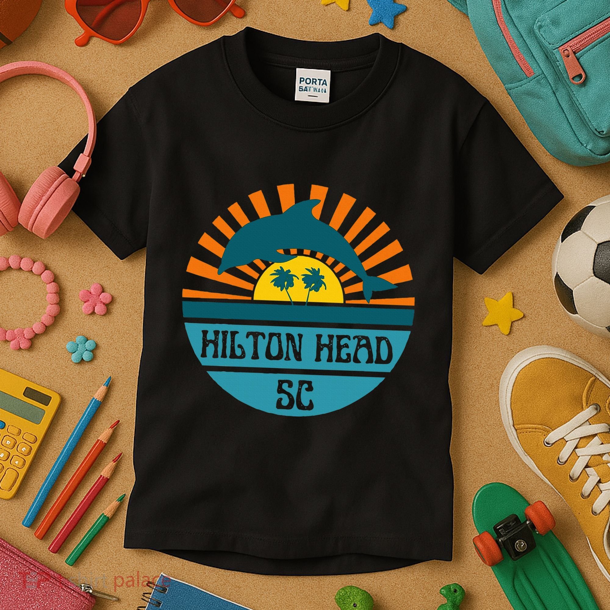 Hilton Head Island South Carolina Dolphin Beach Ocean Kids T-Shirt